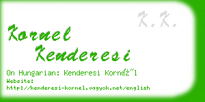 kornel kenderesi business card